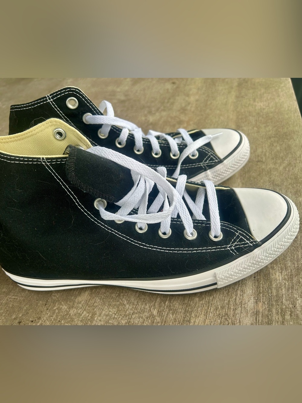 NEW Size 8.5 Men’s Converse High Top Sneakers - Black with White Accent